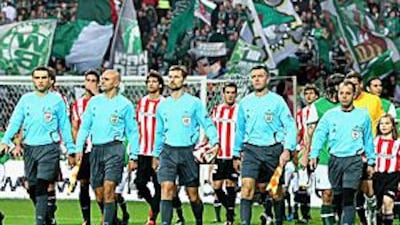 The five-referee experiment was carried out in the Europa League.