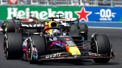Red Bull's Max Verstappen on his way to victory in Miami. AFP