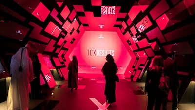 The Dubai 10X booth at World Government Summit. Dubai 10X was launched by Sheikh Mohammed bin Rashid, Vice President and Ruler of Dubai, at the World Government Summit in 2017, as part of plans to place Dubai ahead of other cities by 10 years. The programme encourages the use of all available technologies to deliver new or existing services in radically different ways. Reem Mohammed / The National