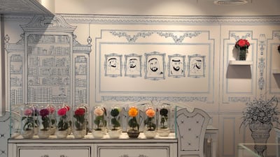 Flowers at the Forever Rose Cafe. Pawan Singh / The National