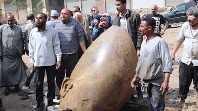 A statue that may be of pharaoh Ramses II was found in Cairo, Egypt on March 8, 2017. Courtesy Egyptian ministry of state for antiquities