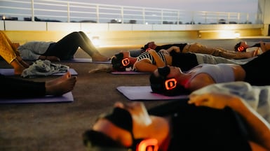 Breathwork sessions mixed with various sound and sensory elements in unique setting. Photo: IMD Breathwork