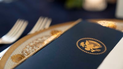 An intimate look at Thursday evening's table. AP