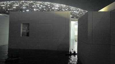 Kayakers are able to explore the narrow waterways around Louvre Abu Dhabi. Chris Whiteoak / The National