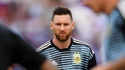 June 2018: Messi with beard, short on top. Getty