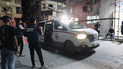 Bodies of Palestinians killed in an Israeli attack on Jabalia camp in northern Gaza are taken to Kamal Adwan Hospital. Getty Images
