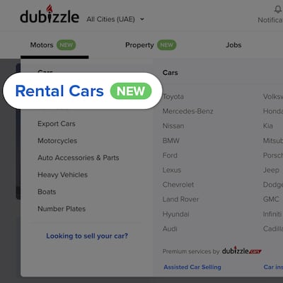 Available on both the dubizzle app and website, the new rental cars feature ensures ease of use and accessibility for all users