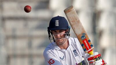 England's Harry Brook plays a shot on his way to his century. Reuters