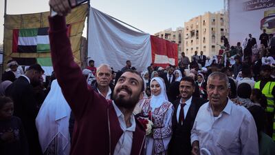 The celebration represents the deep connection between the Emirati and Palestinian nations. AP