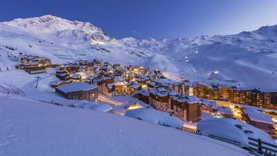 Above, the French ski resort of Val-Thorens, with a view of Aiguille de Peclet, left, and the Cime Caron mountains. Getty Images