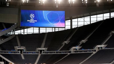 General view of Bayern Munich staff and players during training at the Tottenham Hotspur Stadium ahead of Wednesday's Champions League clash. Reuters
