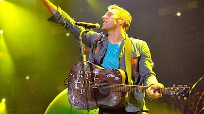 Chris Martin and Coldplay return to Abu Dhabi for a New Year’s Eve concert that the singer hopes will bring more forgiving weather than their last visit in 2009, when their outdoor performance was joined by a shower of rain. Henning Kaiser / EPA