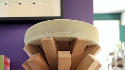 Nadine Kanso has the palm stool by Emirati designer Khalid Shafar. Pawan Singh / The National