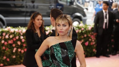 Singer Miley Cyrus arrives at the 2019 Met Gala in New York on May 6. EPA