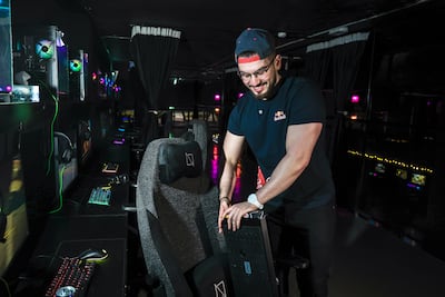 Anouche uses a customised joystick deck in every competition. Victor Besa / The National