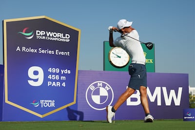Matteo Manassero of Italy tees off on the ninth hole during the Pro-Am prior to the DP World Tour Championship 2024 on the Earth Course at Jumeirah Golf Estates. Getty Images