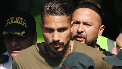 Peru striker and captain Paolo Guerrero arrives in Lima, Peru. Guadalupe Pardo / Reuters