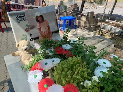 Narin Guran was buried in her home village of Tavsantepe. Her family is holding a vigil beside her grave. Lizzie Porter/ The National