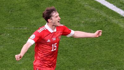 Russia's Aleksei Miranchuk celebrates scoring their winner against Finland. Reuters