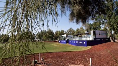 The structure is visible from the greens