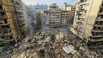 The aftermath of an Israeli air strike in Haret Hreik. AFP