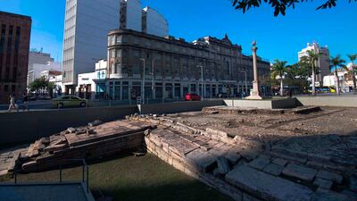 Valongo Wharf, Rio de Janeiro, Brazil. The old stone wharf in the former harbour area of Rio de Janeiro was built for the landing of enslaved Africans reaching the South American continent in 1811. An estimated 900,000 Africans arrived in South America via Valongo. AFP Photo / Mauro Pimentel.