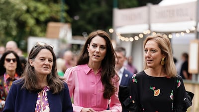 The princess arrives at the show in the grounds of the Royal Hospital Chelsea. PA