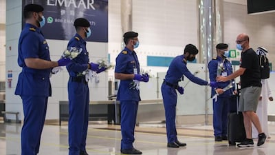 The passengers also received a message of support with a quote from the Founding President, Sheikh Zayed. Courtesy: Dubai Customs