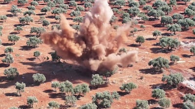 A landmine being exploded as part of a clearance operation in Syria. Photo: Halo Trust
