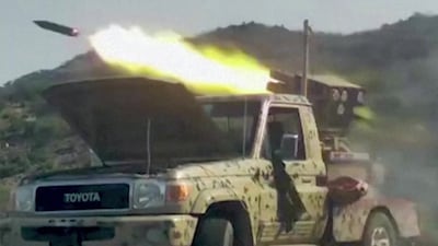 Saudi-backed forces in Yemen fire at Houthi fighters on the Kadha front, west of the city of Taiz. AFP