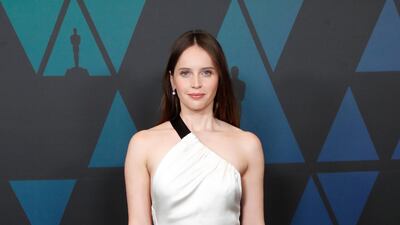 Felicity Jones in Miu Miu. Photo / EPA