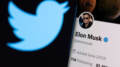 Elon Musk's twitter account on a smartphone. The billionaire Tesla boss offered to buy 100 per cent of Twitter for roughly $43 billion on April 14. Reuters