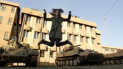 Jamal Penjweny's Iraq is Flying, 2006-2009, is a series of photographs of people caught mid-jump, united in a sense of euphoria. It is part of the Contemporary Art Iraq exhibition at the Cornerhouse in Manchester.