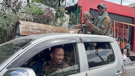 Members of an Ethiopian pro-government force on patrol in Tigray's capital, Mekelle, on Sunday. Renewed conflict in Ethiopia risks entangling neighbouring countries. AFP