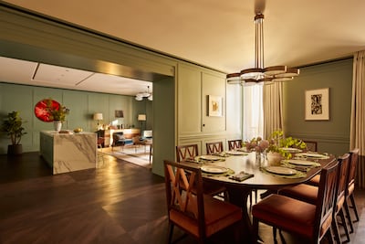 The flagship two-bedroom apartment prioritises the principal bedroom suite and entertainment spaces to create the sense of a much larger property. Photo: Verlee Evans