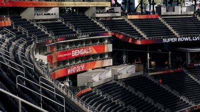 A closer look at the stands inside SoFi Stadium ahead of Super Bowl LVI. AP