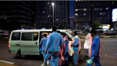 Workers get into a legal minibus to travel to their jobs early in the morning. But the unlicensed taxis and minibuses face a tough new regime from the regulators, with fines and even jail for offenders. Jaime Puebla / The National