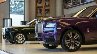 The Cullinan at the Abu Dhabi Motors showroom, next to another new Cullinan ready for delivery. Khushnum Bhandari for The National