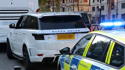 Range Rover Sport with body kit stopped by police on Park Lane. Photo: Metropolitan Police