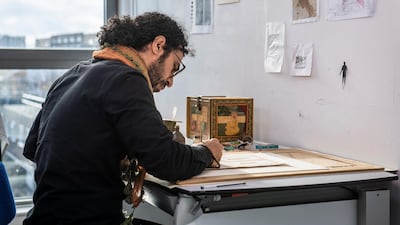 Portrait of Shorsh Saleh in his studio in South London. IWM commissioned Shorsh to create artwork for it’s upcoming Refugee exhibition season, running in 2020. Photographed 16th January 2020.