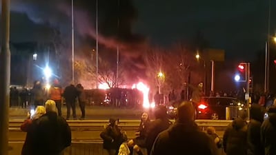 Three people were arrested in the violence on Friday. PA