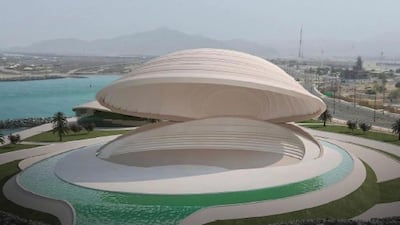 A rendering of the floating theatre project on the corniche of Sharjah's city of Kalba