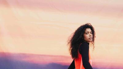 Dress, Dh20,160, and sandals, price on request, Hermes. Top, stylist's own