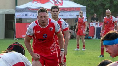 Aaron Persico playing for the Dubai Tigers on Friday during their defeat to Bahrain. Yalla Rugby