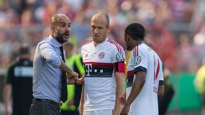 Bayern Munich manager Pep Guardiola is entering the final year of his contract with his future still undecided. Daniel Maurer / AP Photo