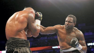 Dillian Whyte, right, on his to victory against Oscar Rivas at London's O2 Arena in July. Picture by Dave Thompson.