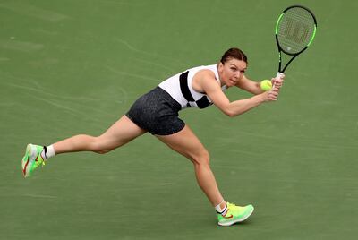 Simona Halep prevailed 7-6, 6-4 over Eugenie Bouchard on Centre Court in the Dubai Tennis Championships. Francois Nel / Getty Images