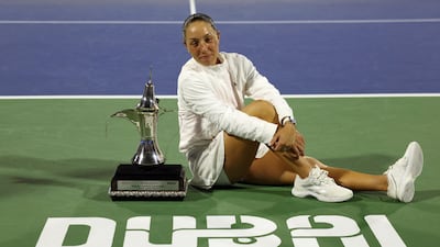 Jessica Pegula of the US after her 6-2, 6-4 win over Elina Svitolina. Reuters