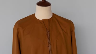 A 1980s style kandura, as displayed in the Duca & Das store in Abu Dhabi. Antonie Robertson / The National