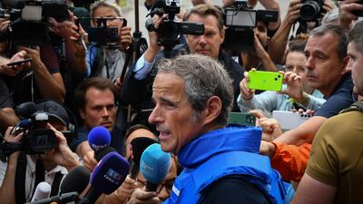 Rafael Mariano Grossi, director general of the International Atomic Energy Agency, speaks to the media as a mission prepares to visit the Zaporizhzhia nuclear power plant in Ukraine. AP